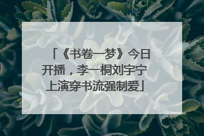 《书卷一梦》今日开播，李一桐刘宇宁上演穿书流强制爱