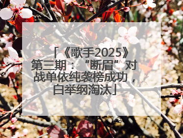 《歌手2025》第三期：“断眉”对战单依纯袭榜成功，白举纲淘汰