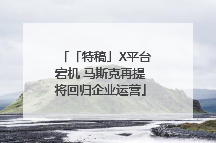 「特稿」X平台宕机 马斯克再提将回归企业运营