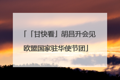 「甘快看」胡昌升会见欧盟国家驻华使节团