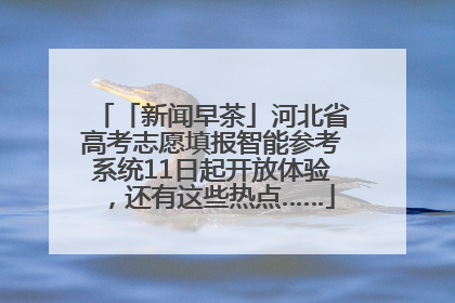 「新闻早茶」河北省高考志愿填报智能参考系统11日起开放体验，还有这些热点……