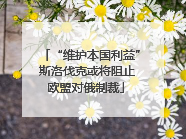 “维护本国利益” 斯洛伐克或将阻止欧盟对俄制裁