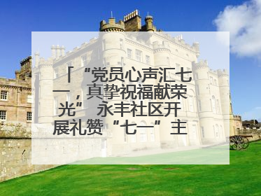 “党员心声汇七一，真挚祝福献荣光” 永丰社区开展礼赞“七一”主题党日活动