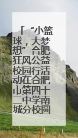 “小篮球，大梦想”合肥狂风公益校园行活动在合肥市第四十二中学南城分校圆满落幕