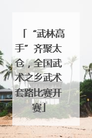 “武林高手”齐聚太仓，全国武术之乡武术套路比赛开赛