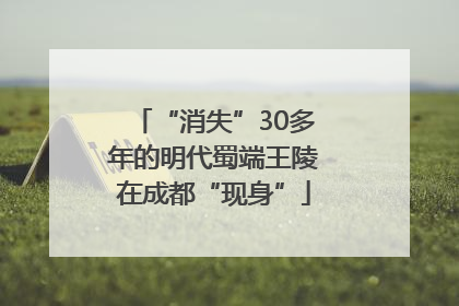 “消失”30多年的明代蜀端王陵在成都“现身”