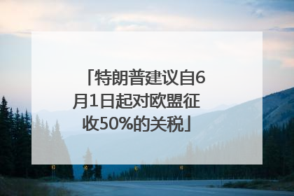 特朗普建议自6月1日起对欧盟征收50%的关税
