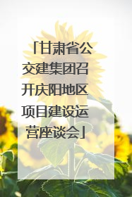 甘肃省公交建集团召开庆阳地区项目建设运营座谈会