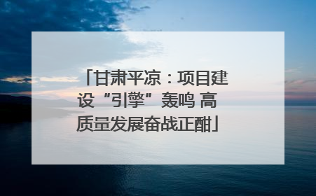甘肃平凉：项目建设“引擎”轰鸣 高质量发展奋战正酣