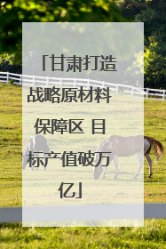 甘肃打造战略原材料保障区 目标产值破万亿