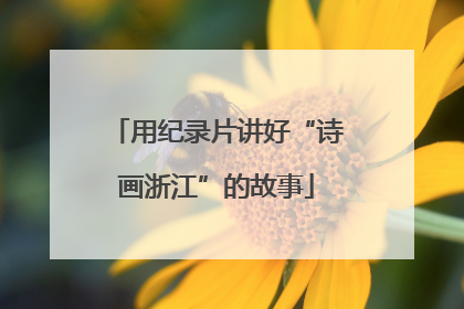 用纪录片讲好“诗画浙江”的故事