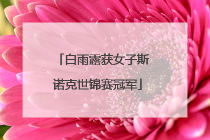 白雨露获女子斯诺克世锦赛冠军