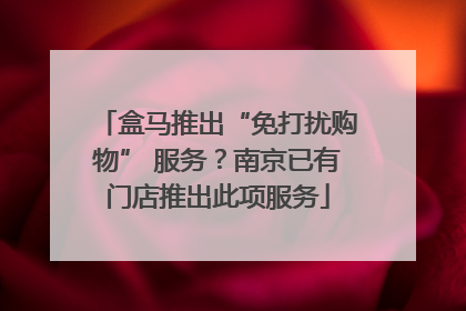 盒马推出“免打扰购物” 服务？南京已有门店推出此项服务