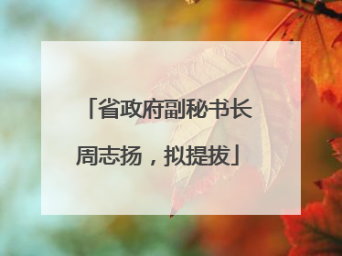 省政府副秘书长周志扬，拟提拔