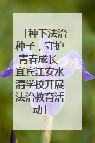 种下法治种子，守护青春成长 宜宾江安水清学校开展法治教育活动