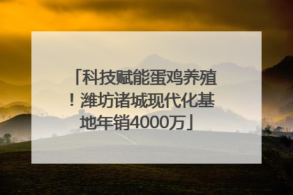 科技赋能蛋鸡养殖！潍坊诸城现代化基地年销4000万