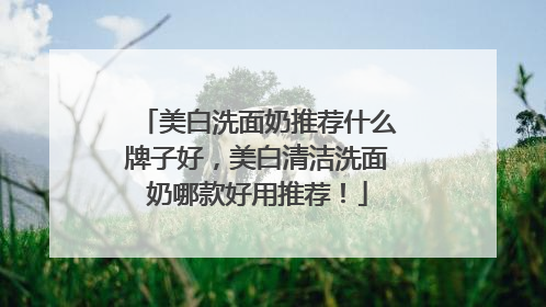 美白洗面奶推荐什么牌子好，美白清洁洗面奶哪款好用推荐！