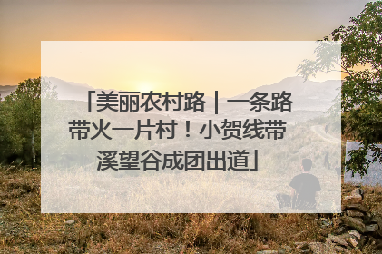 美丽农村路｜一条路带火一片村！小贺线带溪望谷成团出道