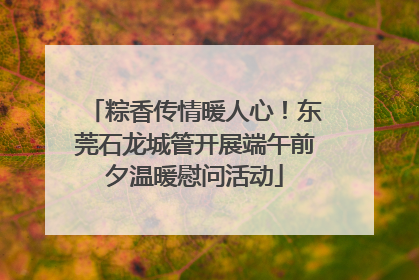 粽香传情暖人心！东莞石龙城管开展端午前夕温暖慰问活动