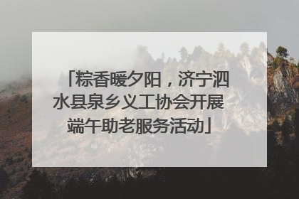 粽香暖夕阳，济宁泗水县泉乡义工协会开展端午助老服务活动