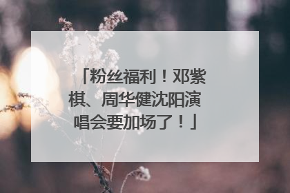 粉丝福利！邓紫棋、周华健沈阳演唱会要加场了！