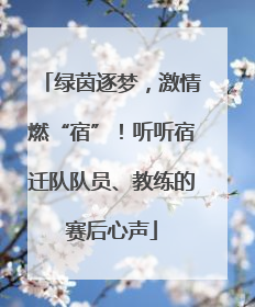 绿茵逐梦，激情燃“宿”！听听宿迁队队员、教练的赛后心声