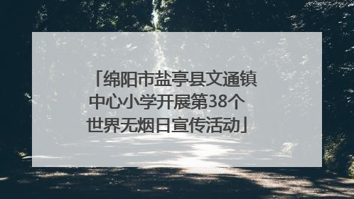 绵阳市盐亭县文通镇中心小学开展第38个世界无烟日宣传活动