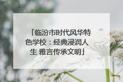 临汾市时代风华特色学校：经典浸润人生 雅言传承文明