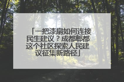 一把漆扇如何连接民生建议？成都郫都这个社区探索人民建议征集新路径