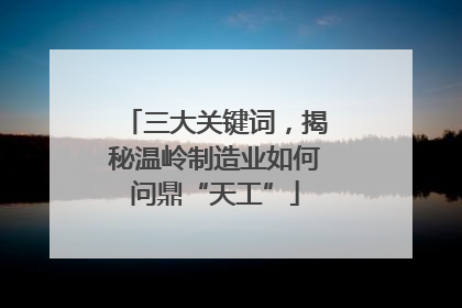 三大关键词，揭秘温岭制造业如何问鼎“天工”