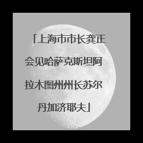 上海市市长龚正会见哈萨克斯坦阿拉木图州州长苏尔丹加济耶夫