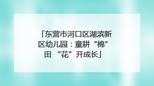 东营市河口区湖滨新区幼儿园：童耕“棉”田 “花”开成长