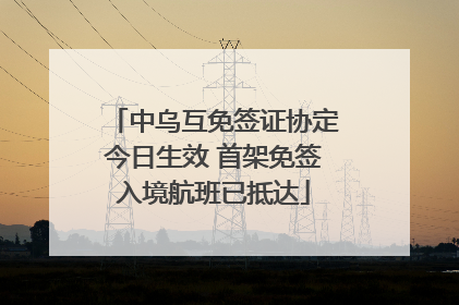 中乌互免签证协定今日生效 首架免签入境航班已抵达