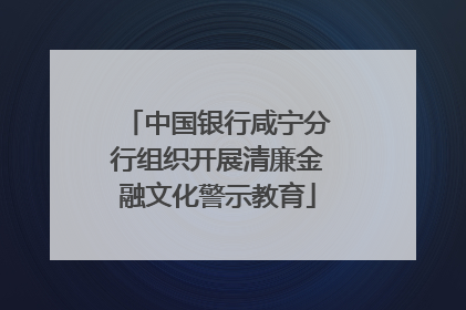 中国银行咸宁分行组织开展清廉金融文化警示教育