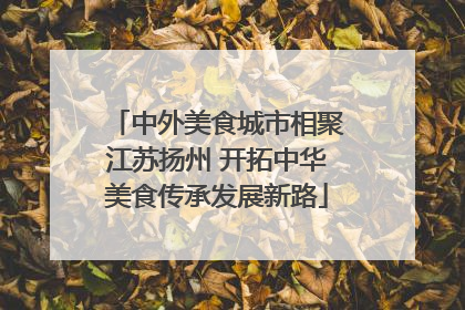 中外美食城市相聚江苏扬州 开拓中华美食传承发展新路