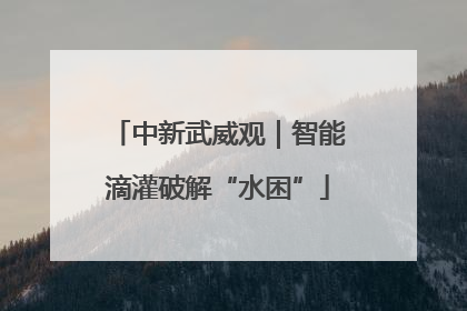 中新武威观｜智能滴灌破解“水困”