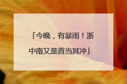 今晚，有暴雨！浙中南又是首当其冲