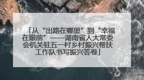 从“出路在哪里”到“幸福在眼前”——湖南省人大常委会机关驻五一村乡村振兴帮扶工作队书写振兴答卷
