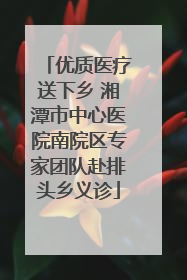 优质医疗送下乡 湘潭市中心医院南院区专家团队赴排头乡义诊