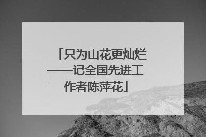 只为山花更灿烂——记全国先进工作者陈萍花