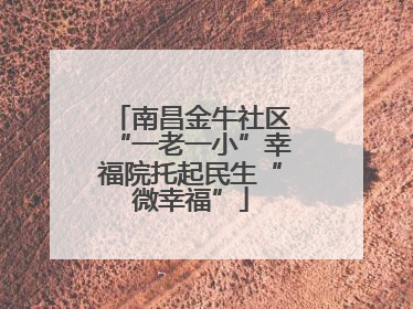 南昌金牛社区“一老一小”幸福院托起民生“微幸福”