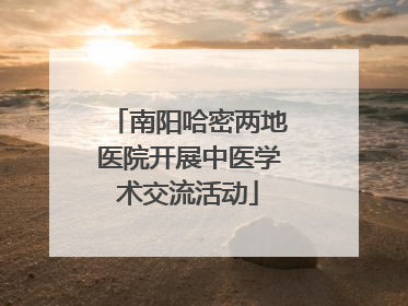 南阳哈密两地医院开展中医学术交流活动