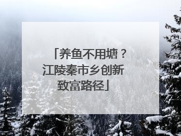 养鱼不用塘？江陵秦市乡创新致富路径