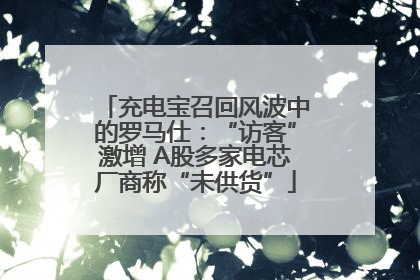 充电宝召回风波中的罗马仕：“访客”激增 A股多家电芯厂商称“未供货”