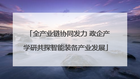 全产业链协同发力 政企产学研共探智能装备产业发展