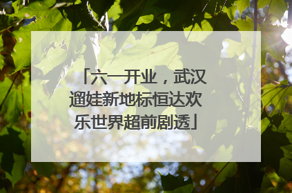 六一开业，武汉遛娃新地标恒达欢乐世界超前剧透