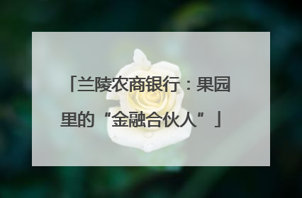 兰陵农商银行：果园里的“金融合伙人”