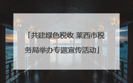 共建绿色税收 莱西市税务局举办专题宣传活动