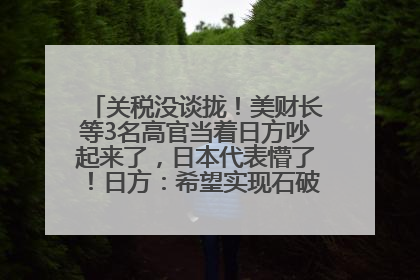 关税没谈拢！美财长等3名高官当着日方吵起来了，日本代表懵了！日方：希望实现石破茂与特朗普的会晤