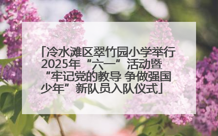 冷水滩区翠竹园小学举行2025年“六一”活动暨“牢记党的教导 争做强国少年”新队员入队仪式